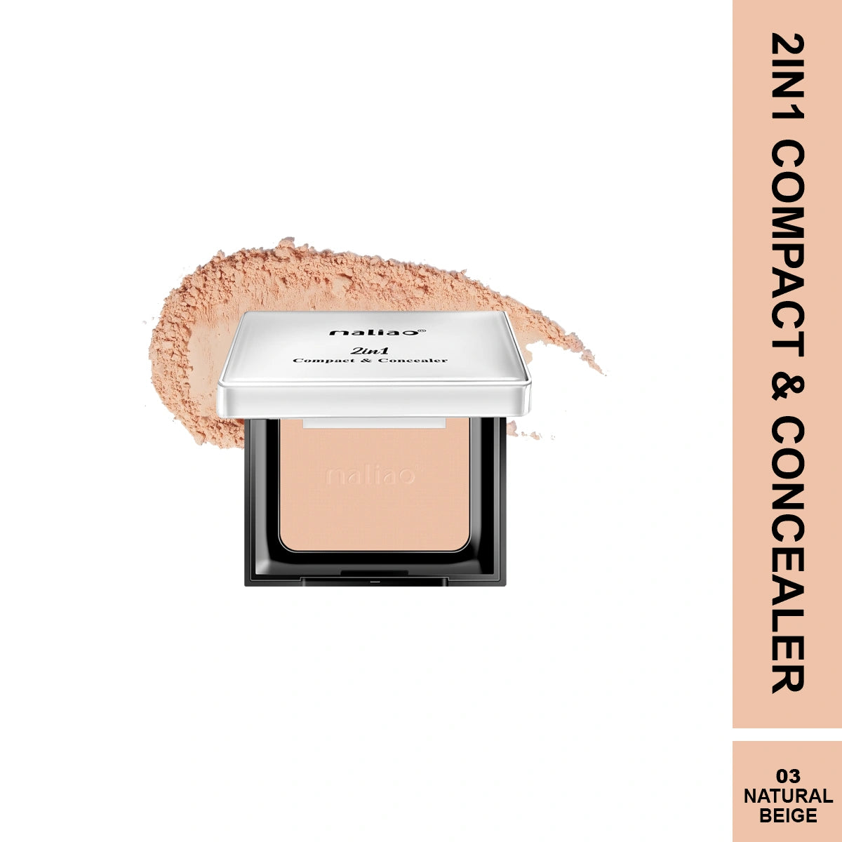 Maliao 2 in 1 Compact & Concealer - HD Finish, Long-Lasting, Lightweight